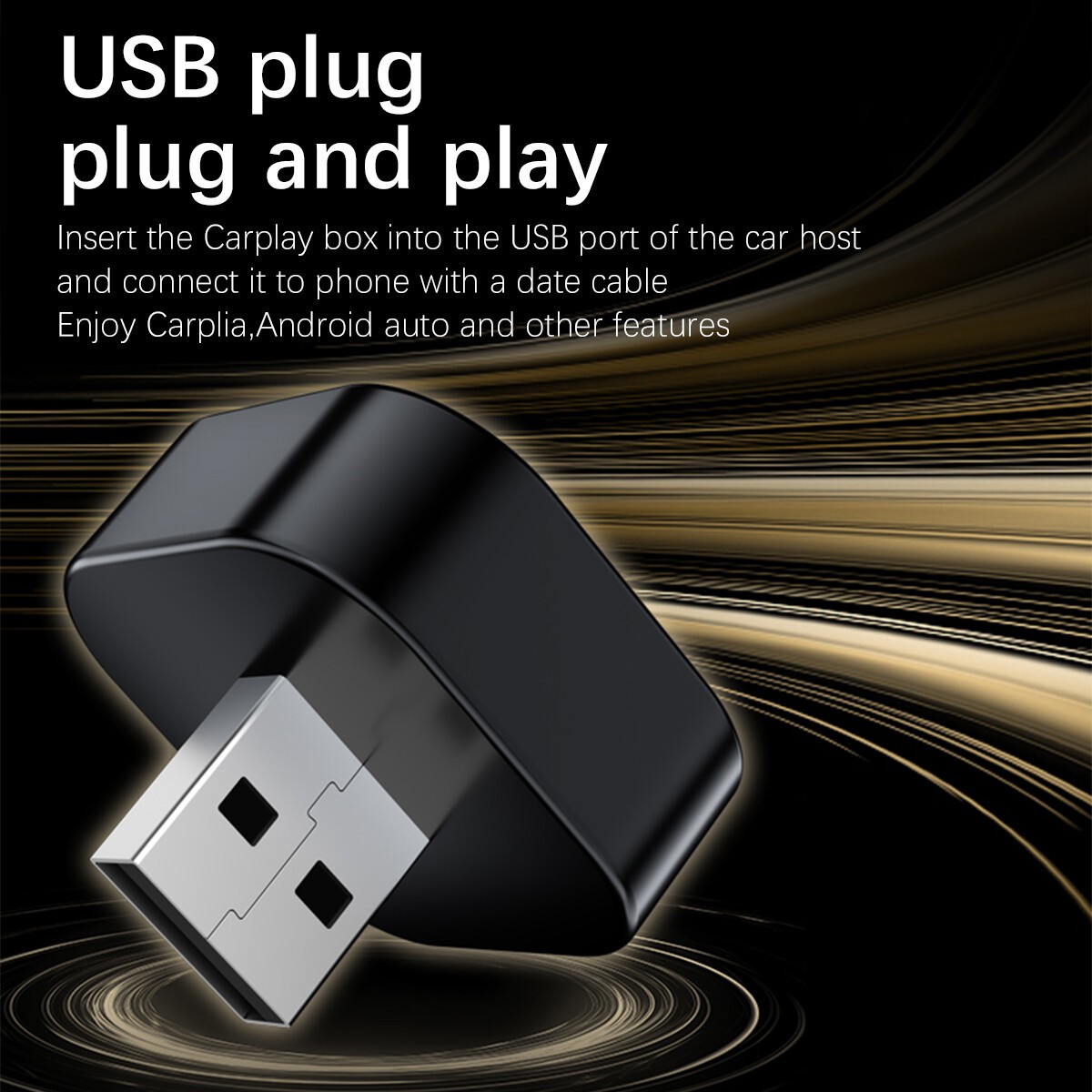 Wireless CarPlay Adapter for Apple iPhone & Android Auto USB Adapter Plug & Play