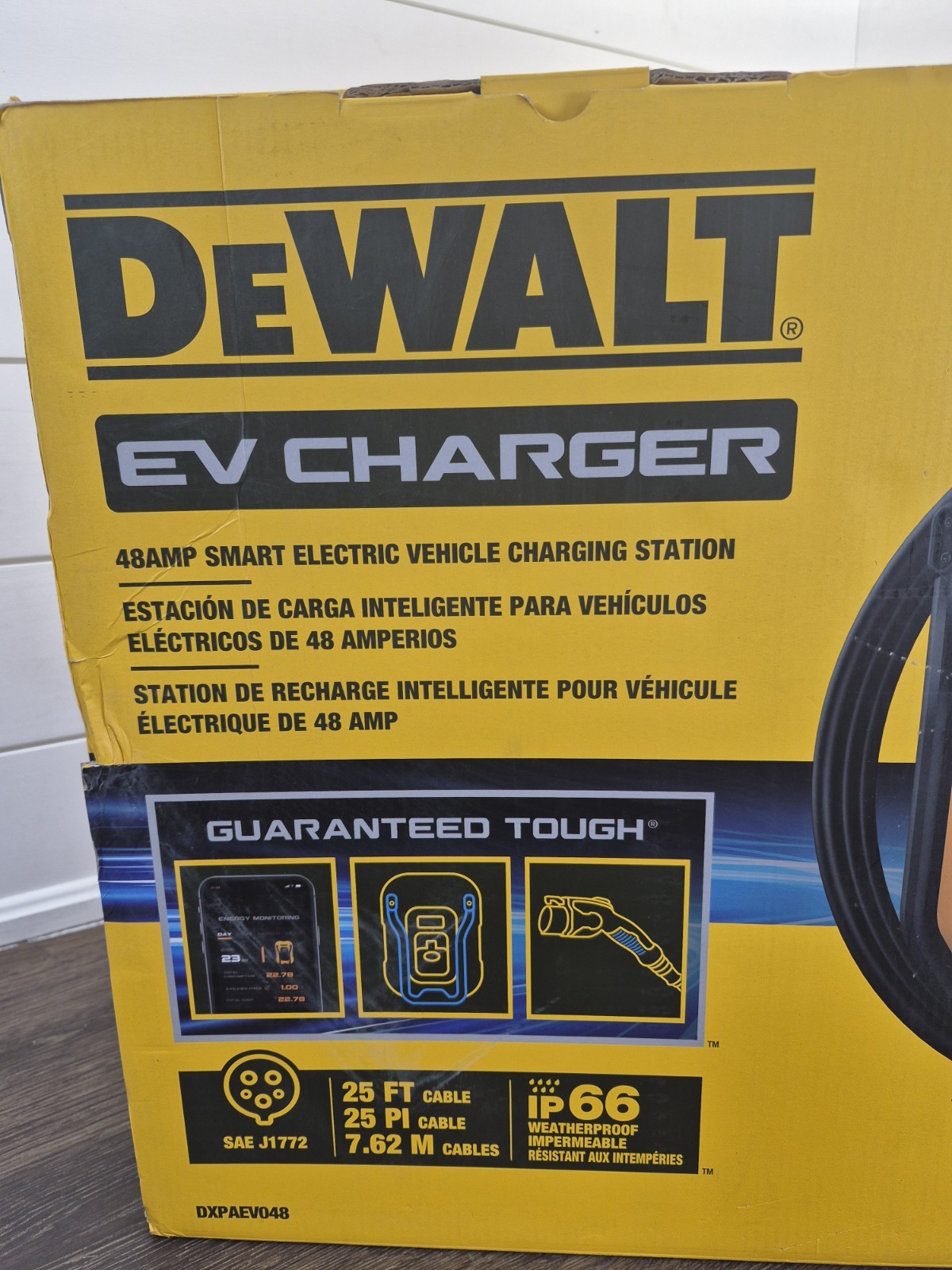DEWALT Level-2 Wall Mounted Electric Vehicle EV Charger up to 48 Amps New