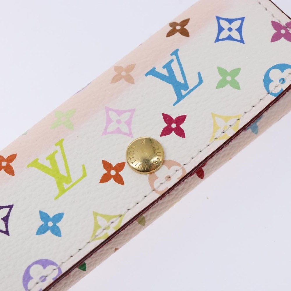 LOUIS VUITTON Accessory Case Watch case White LV Auth CB063