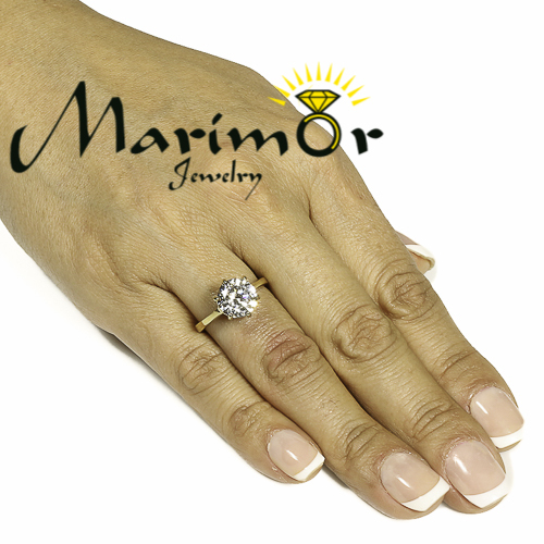 3.5Ct Round Cut CZ Stainless Steel 14k Gold Ion Plated Engagement Ring Size 5-10