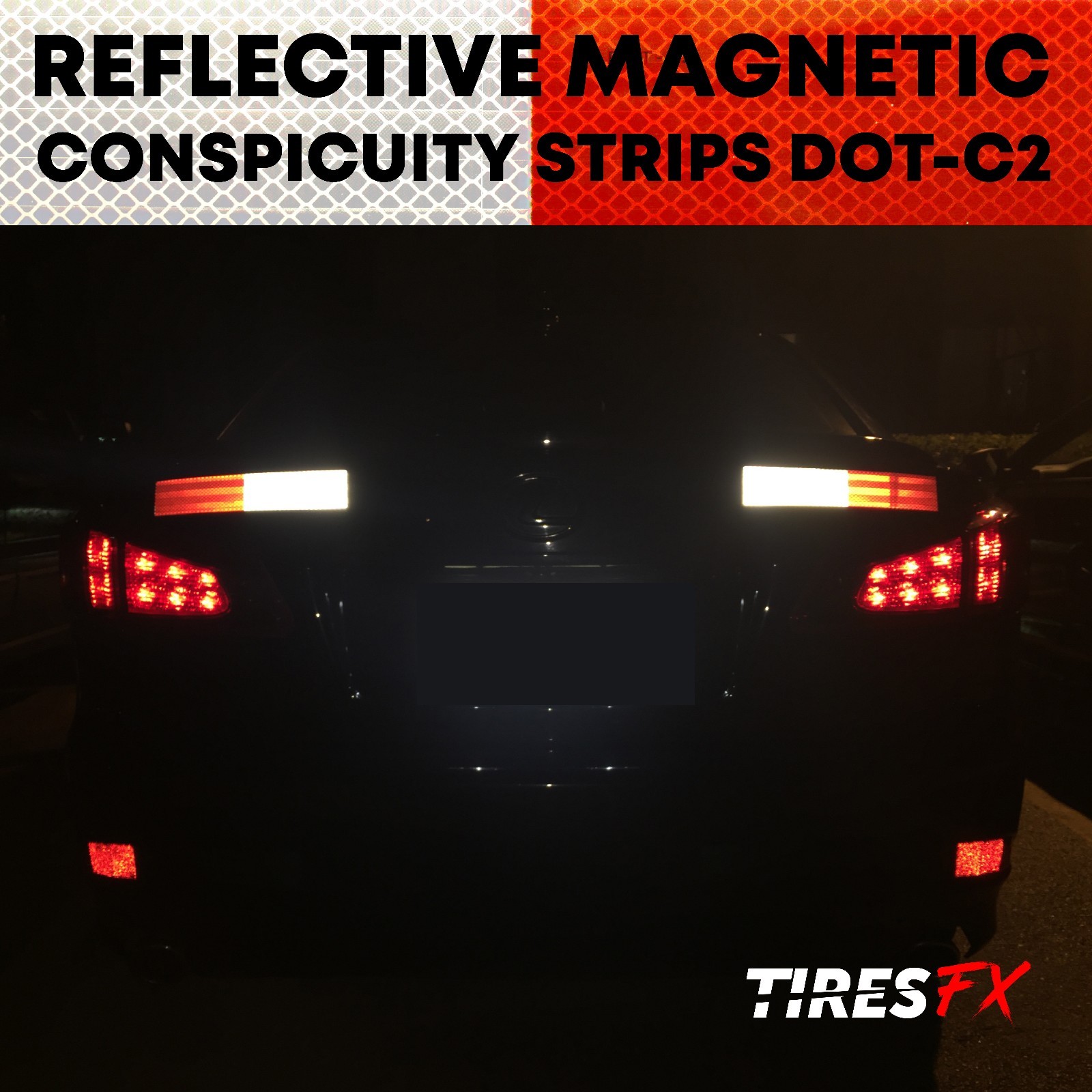 REFLECTIVE MAGNETIC TAPE CONSPICUITY STRIPS DOT-C2 APPROVED ( PAIR )