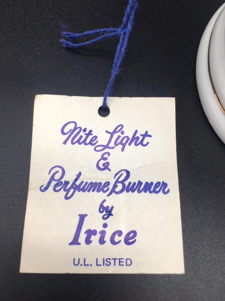Vintage I W Rice & Co Porcelain Perfume Diffuser Night Light