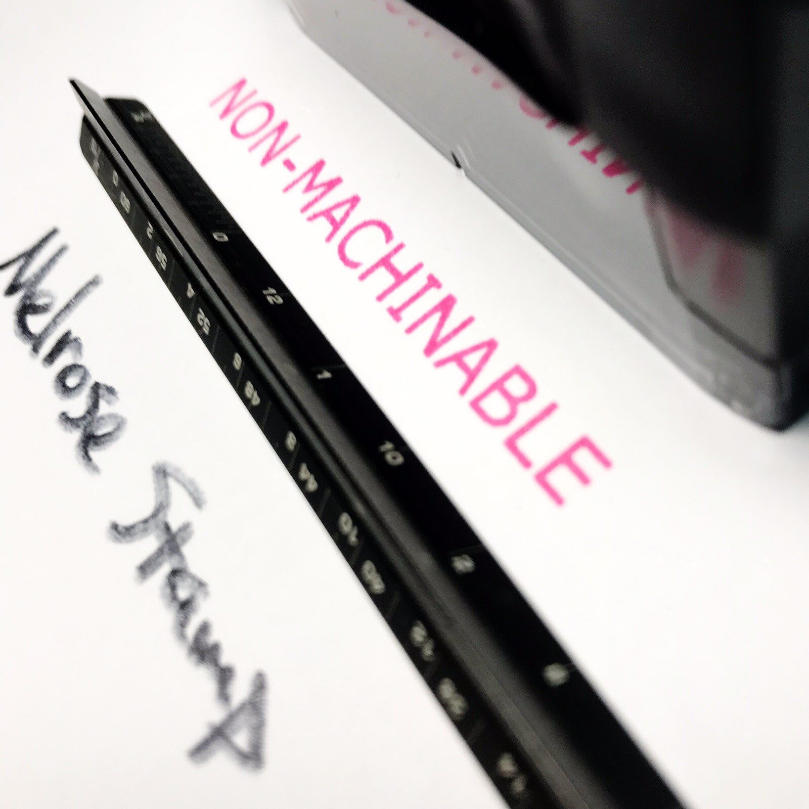 Nonmachinable Rubber Stamp Pink Ink Self Inking Ideal 4913 Non-machinable