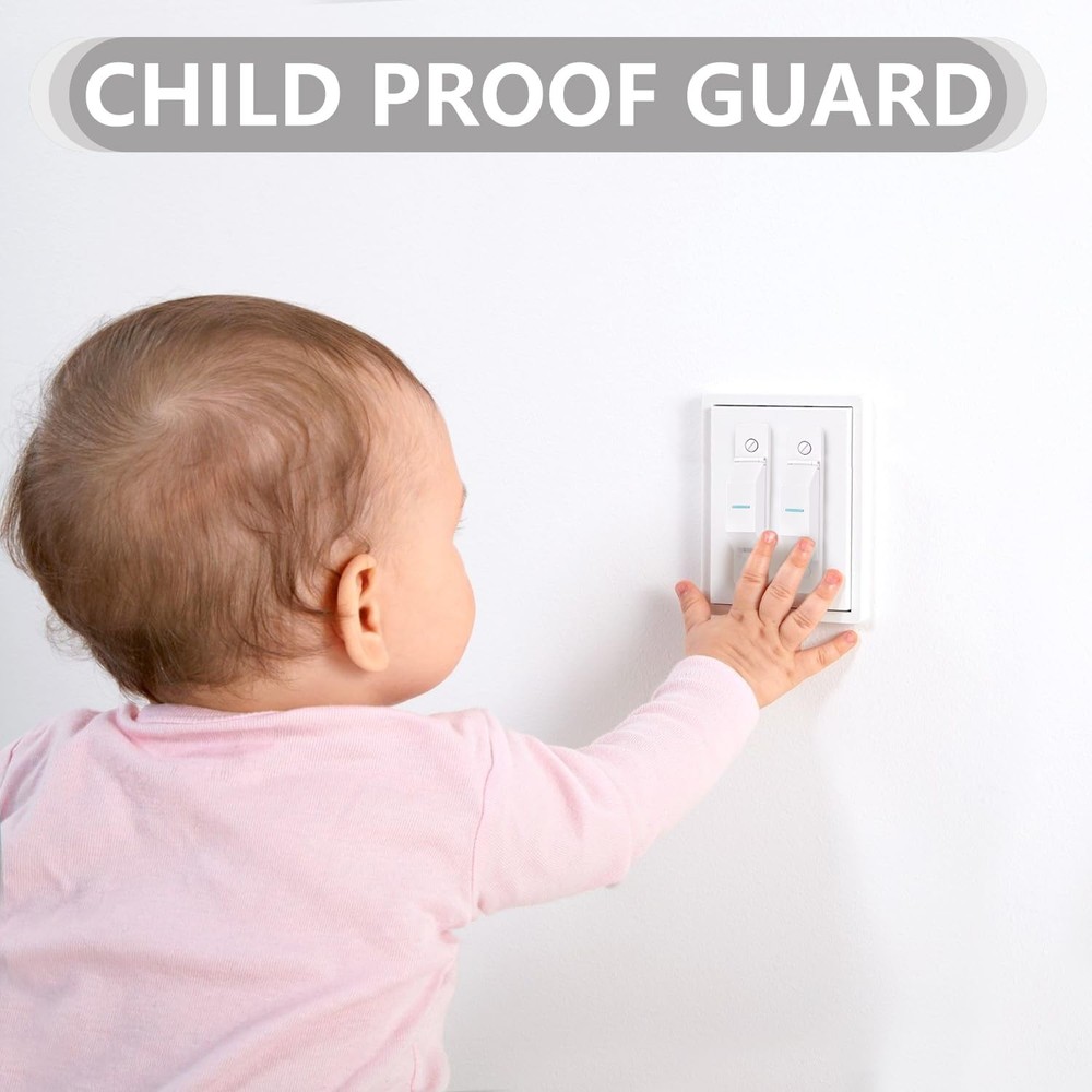 2 Pack Light Switch Cover Guard,Wall Lock With Glow White-2PCS