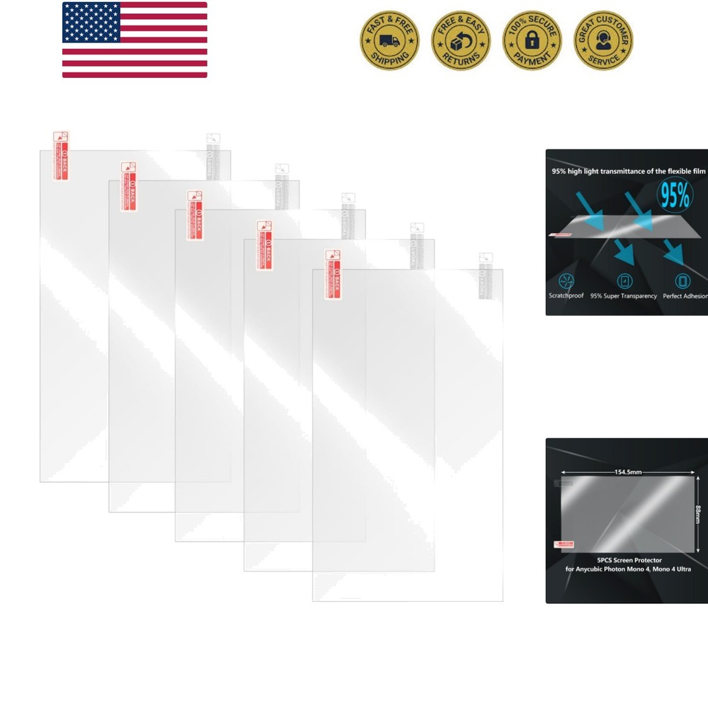 5PCS Screen Protector for Anycubic Photon Mono 4, Resin 3D Printer Scratch Pr...