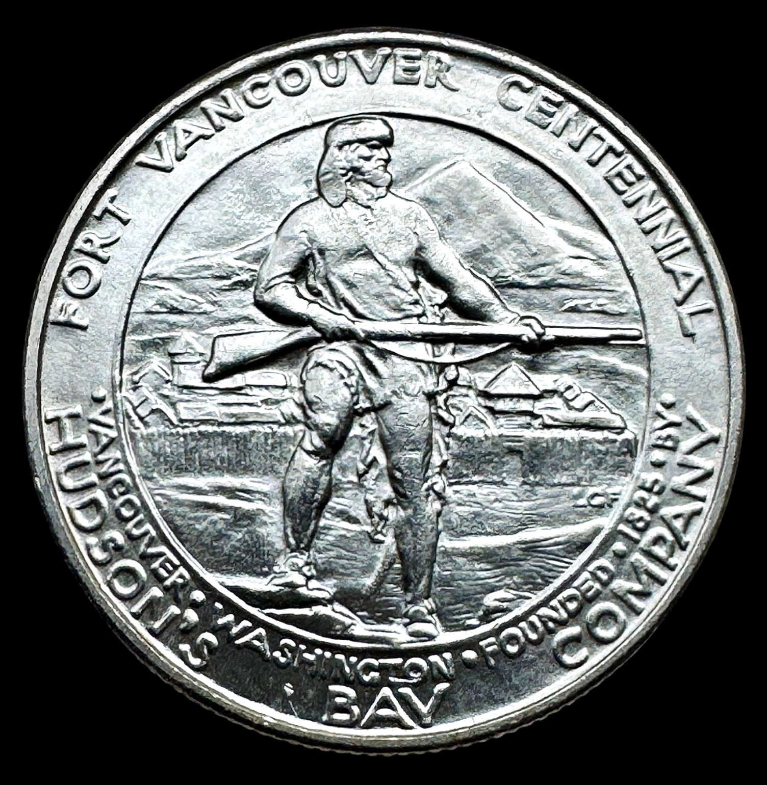 US 1925 Fort Vancouver Hudson Bay Commemorative Silver Half Dollar Choice BU