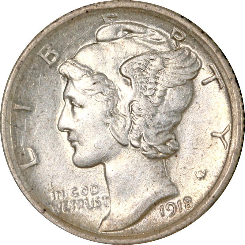 1918-P Mercury Dime - Cleaned