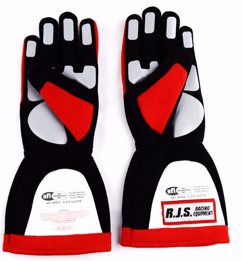 RJS RACING SFI 3.3/5 ELITE DRIVING RACING GLOVES RED SIZE X LARGE 600030131