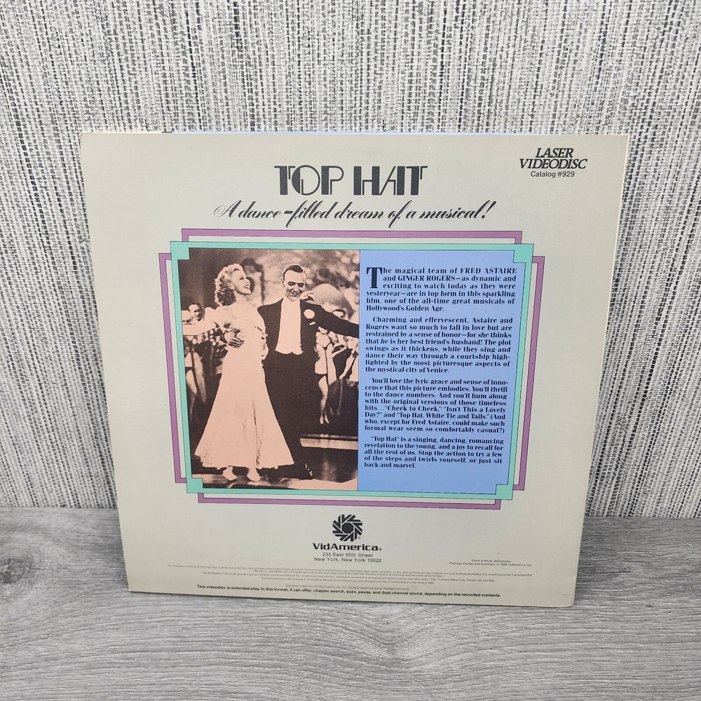 Top Hat (1935) / Fred Astaire, Ginger Rogers / Laserdisc Laser Disc