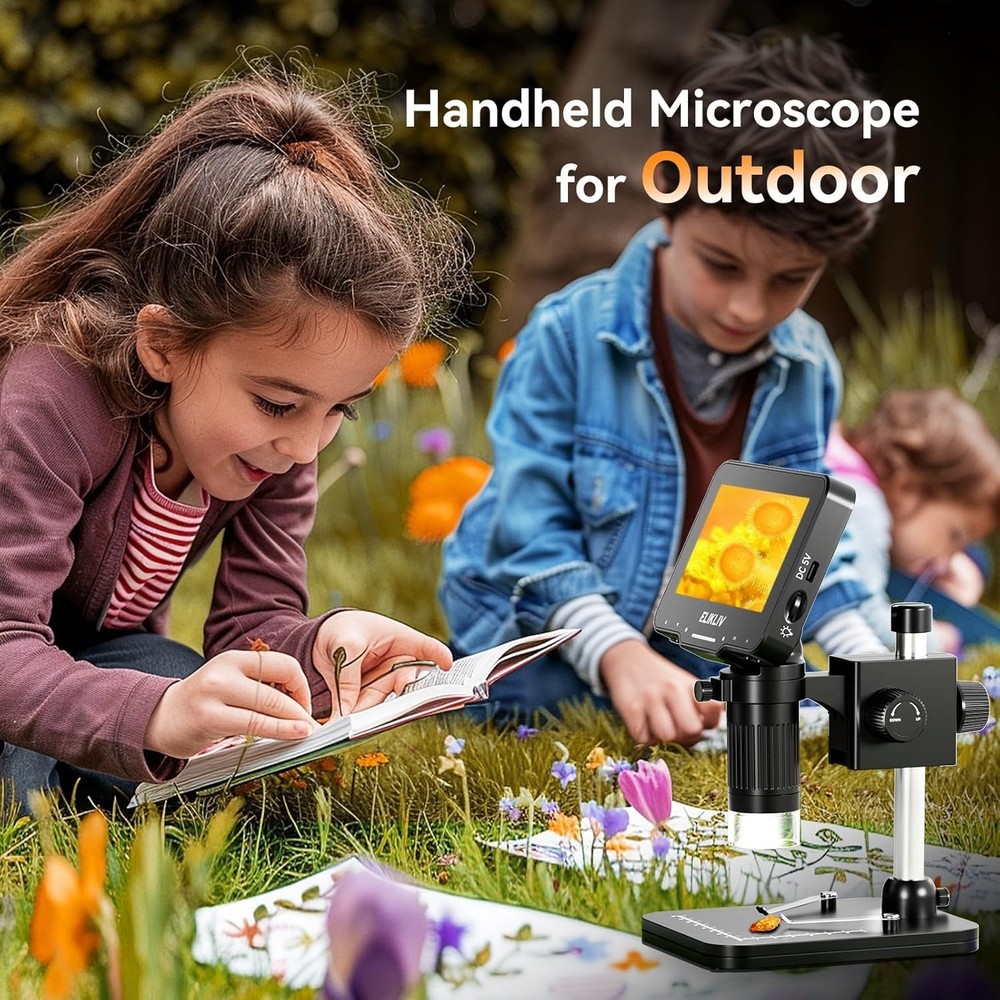 Coin Microscope for Adults: 4.3'' LCD Digital Microscope 1000x with 8 Adjusta...