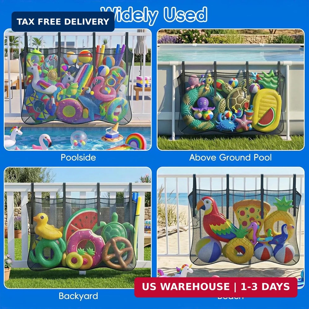 Housolution Pool Float Storage Net, 66.9'' x 15.7'' x 47.2'' Large Pool Storage