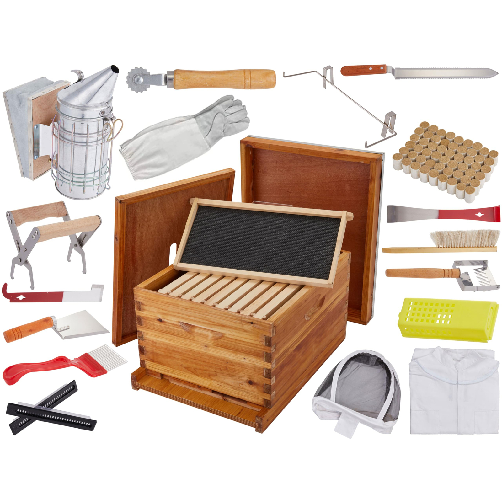 Jumbl 30 Pcs Complete Bee Keeping Starter Kit W/Suit, Sheets & More - Wax Coated