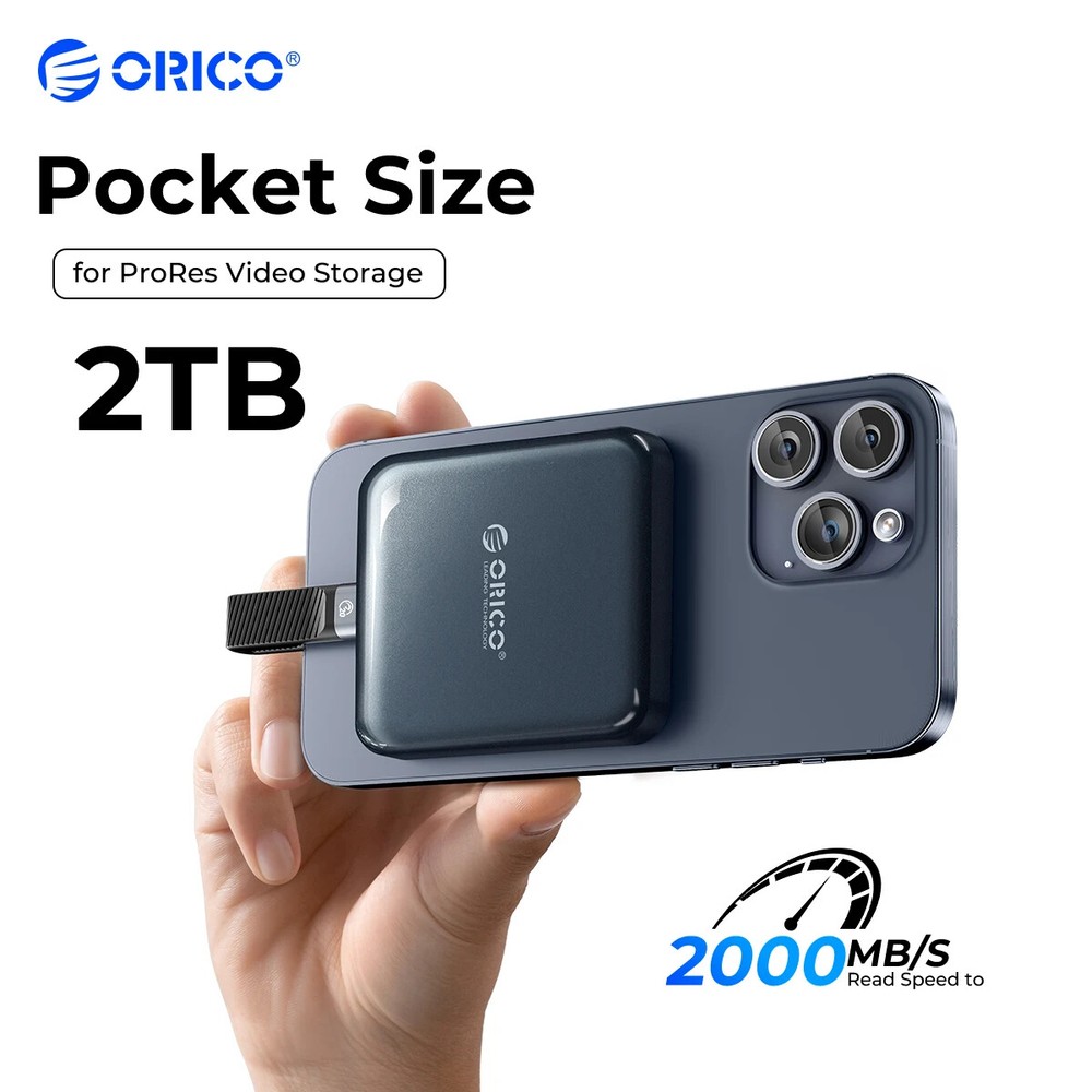 ORICO 2TB Magnetic External SSD 2000MB/s Portable Solid State Drive 4K