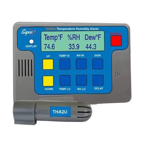 Supco THA2U Multi-Function Temperature, Humidity & Dew Point Alarm Data Logger