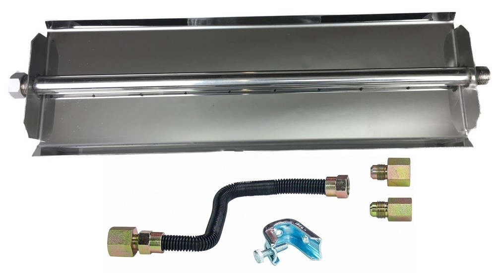 Dreffco Vented Stainless Linear Burner for Fireplace Fire Pit w/ Kit NG LP