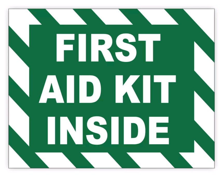 🤡🔥🧯1st AID KIT INSIDE sign sticker decal  4x4🔥🧯