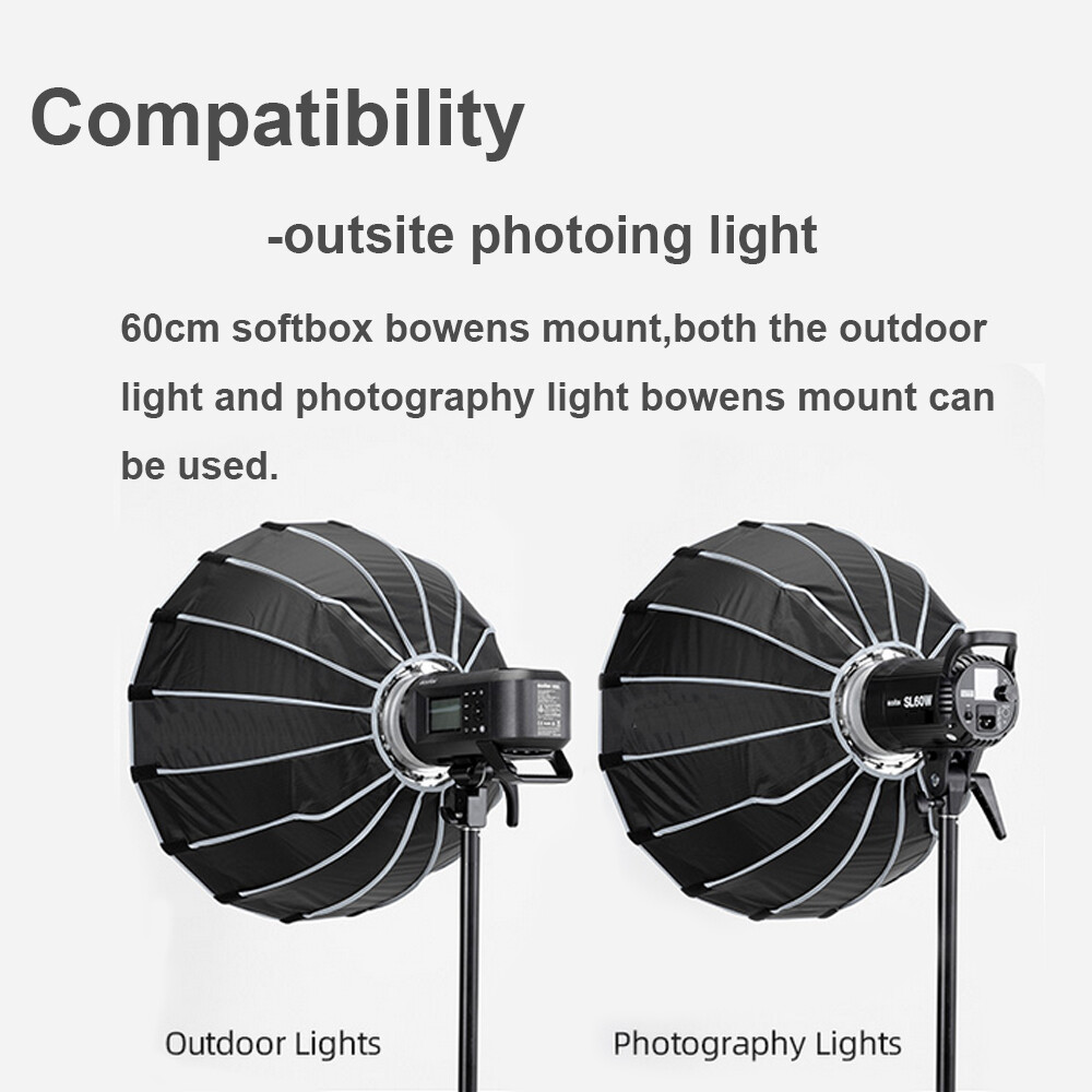 Triopo 120cm 47.2inch Quick Install Deep Parabolic Softbox Fr Bowen Studio Flash