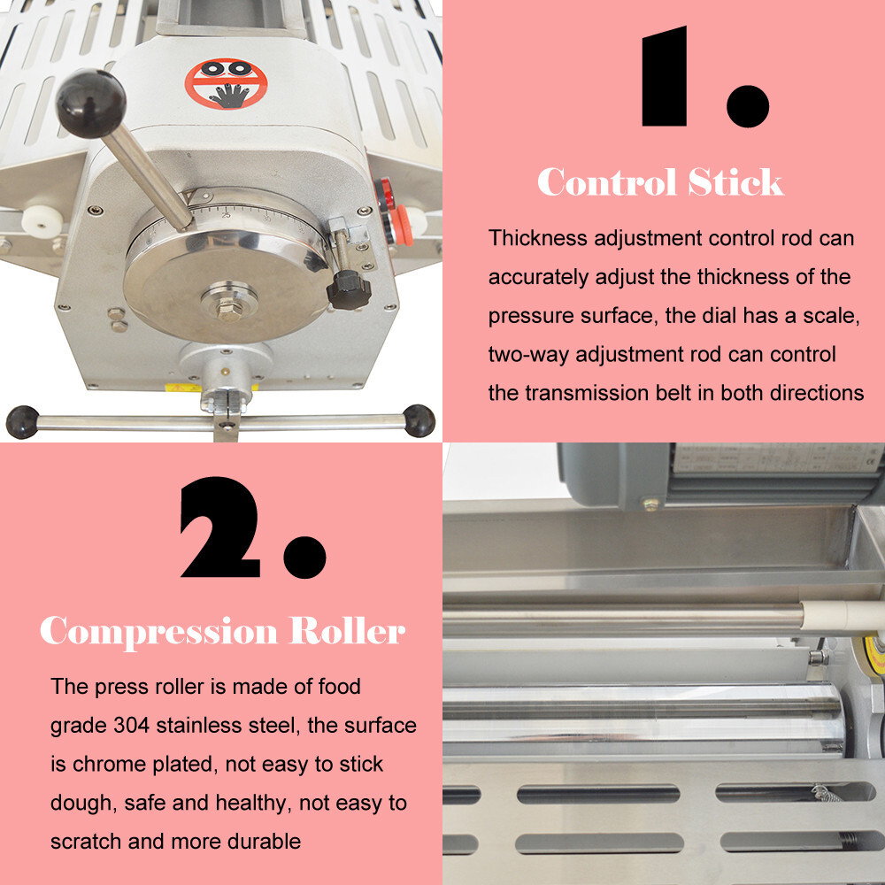 110V Commercial Dough Sheeter Roller Cake Bread Maker Crisp Pastry Machine