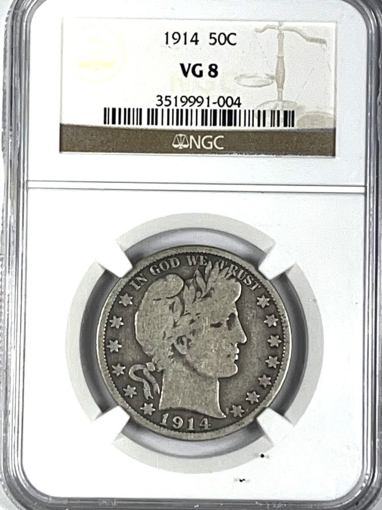1914 Barber Half Dollar : NGC VG08