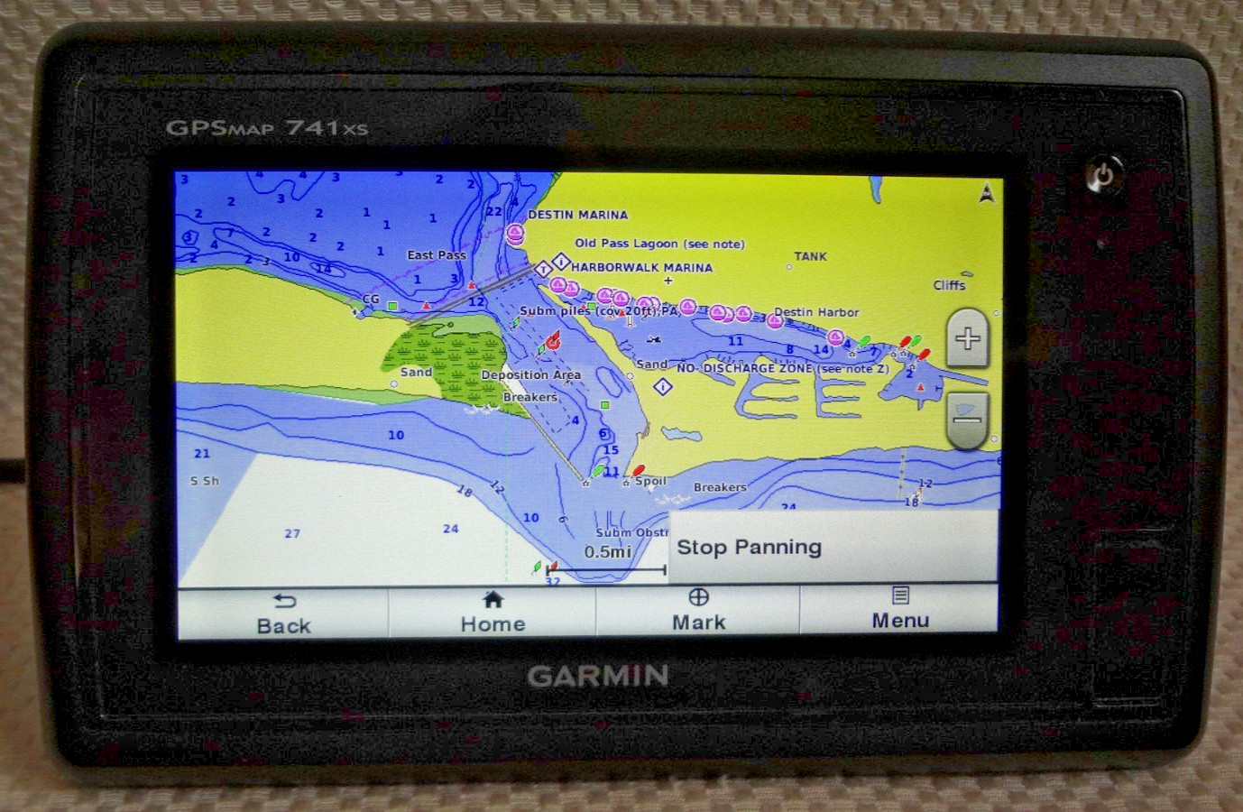 GARMIN GPSMAP 741xs GPS CHART PLOTTER ClearVü SideVü CHIRP FISHFINDER w/ POWER