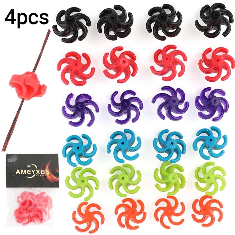 4pcs Archery Bowstring Stabilizer Recurve Compound Bow String Stop Damper Shoot