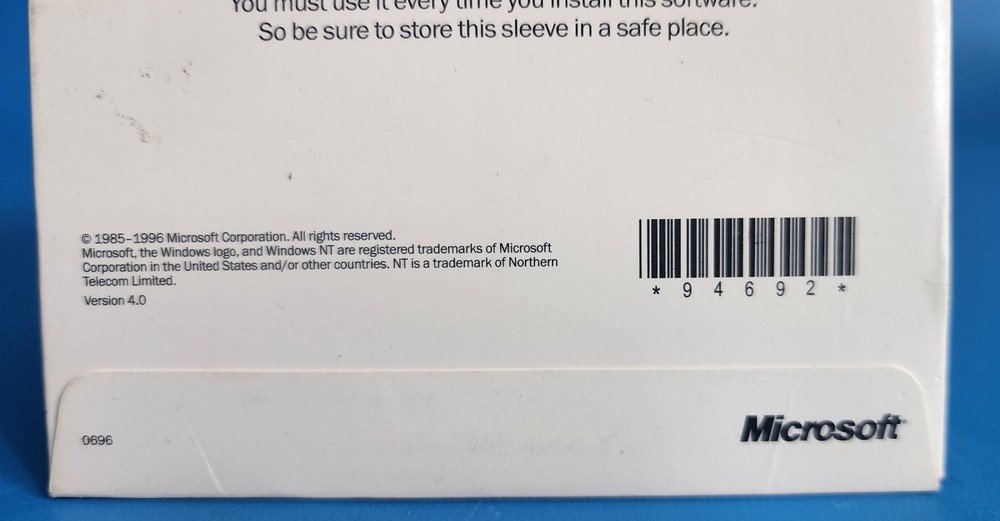 Microsoft Windows NT 4.0 Workstation Operating System *94692* with Product Key