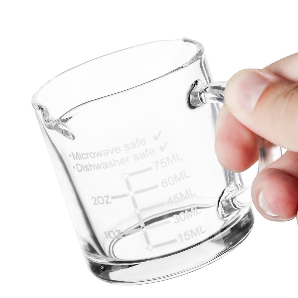 Ackers Etched Scale Espresso cup with Handle, Thickened 4 Ounces, Clear
