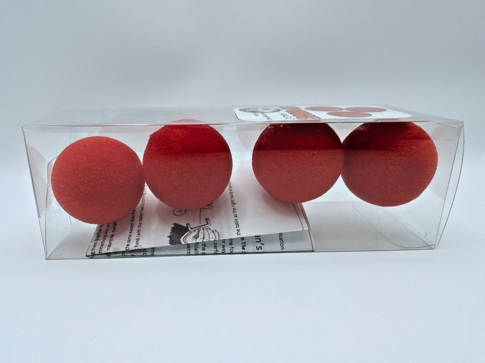 4 Red 1.3" Sponge Balls | Magic Trick Set by Abney's Magic – Free Live Tutorial