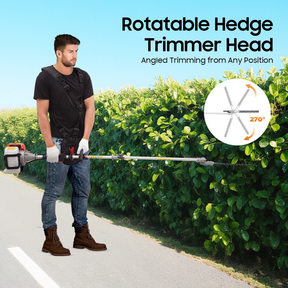 5-in-1 Gas Hedge Trimmer Tool, 52CC 2-Stroke Multi-Functional Eater