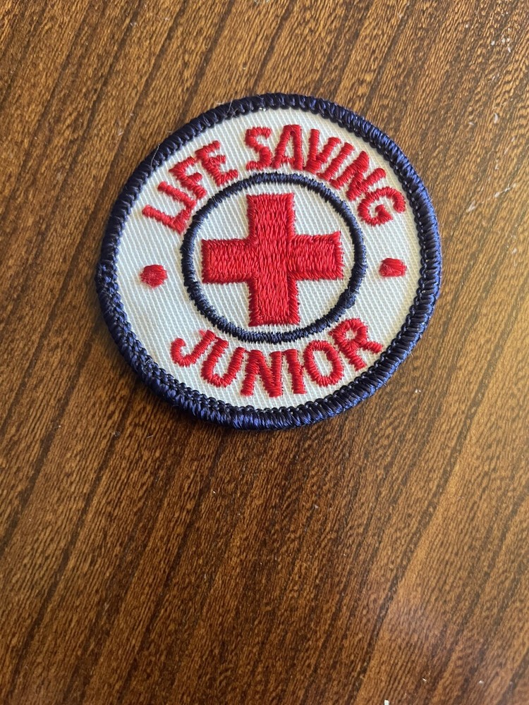 Vintage Red Cross Life Saving Junior Embroidered Patch