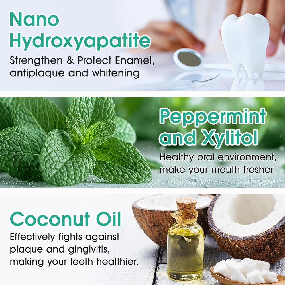 Toothpaste Tablets, Hydroxyapatite Toothpaste, Natural Peppermint Toothpaste Tab