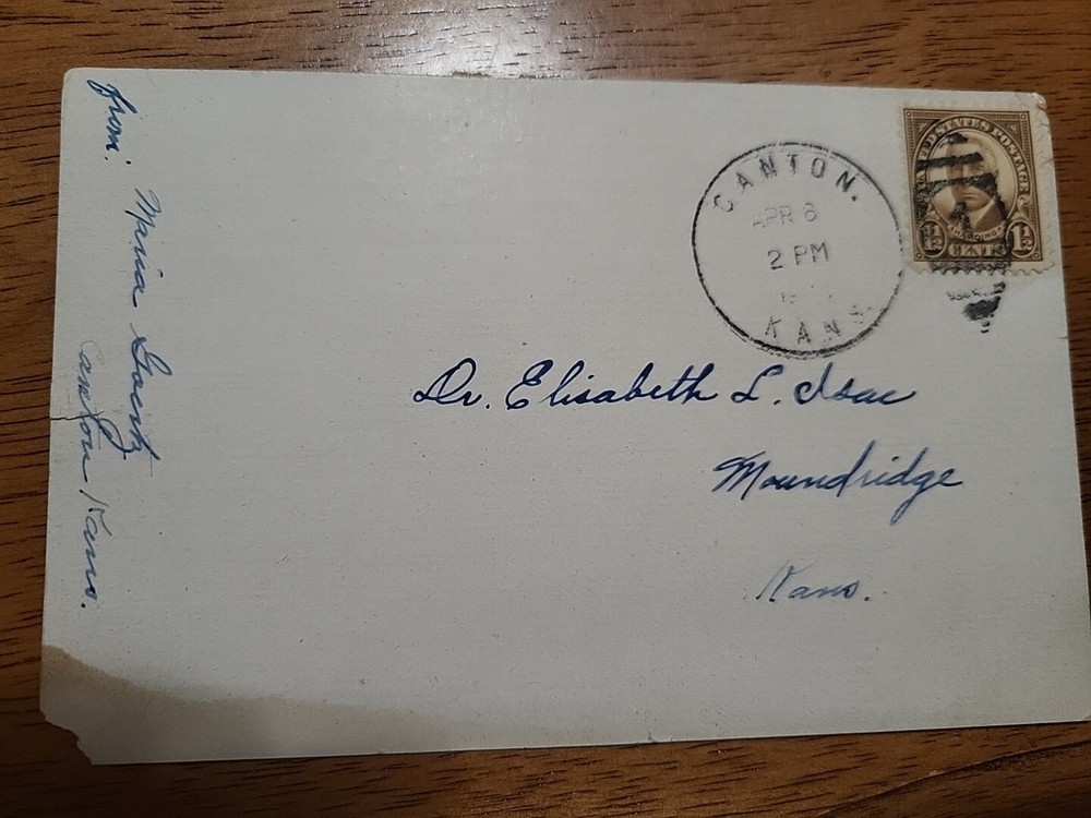 1 & 1/2 Cent Stamp Harding On A German Post Card / Torn Corner