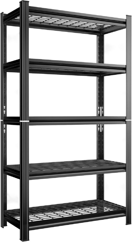 5-Layer Metal Storage Rack, Adjustable Height Storage Rack, 2000 Pound Load