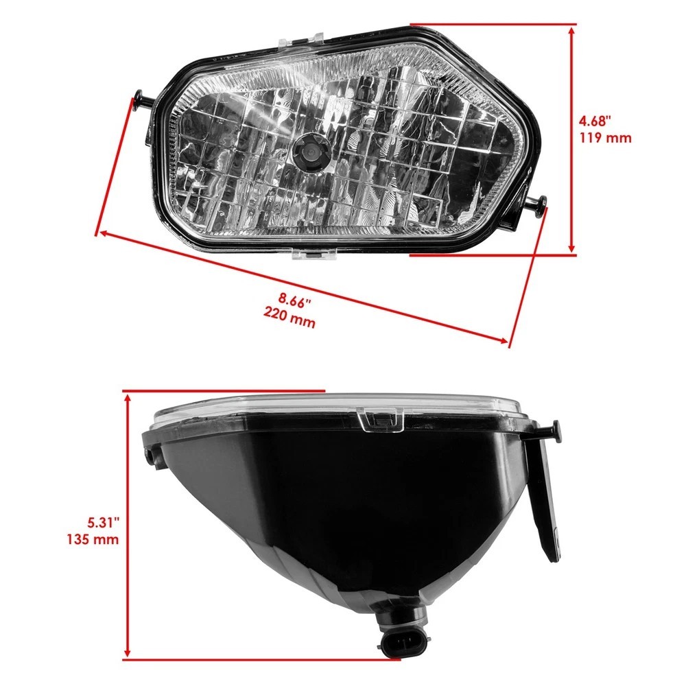 Front Left Headlight & Bulb For Polaris 2410615