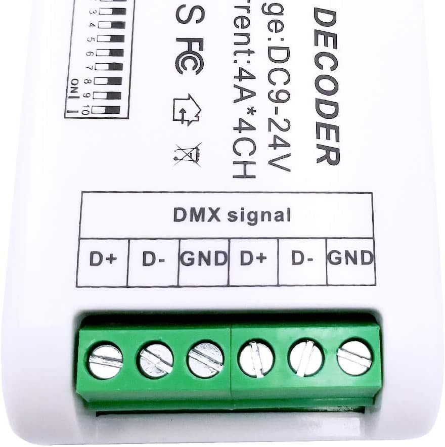 Mini 4 Channel DMX Decoder - RGBW LED Strip Controller for Custom Lighting