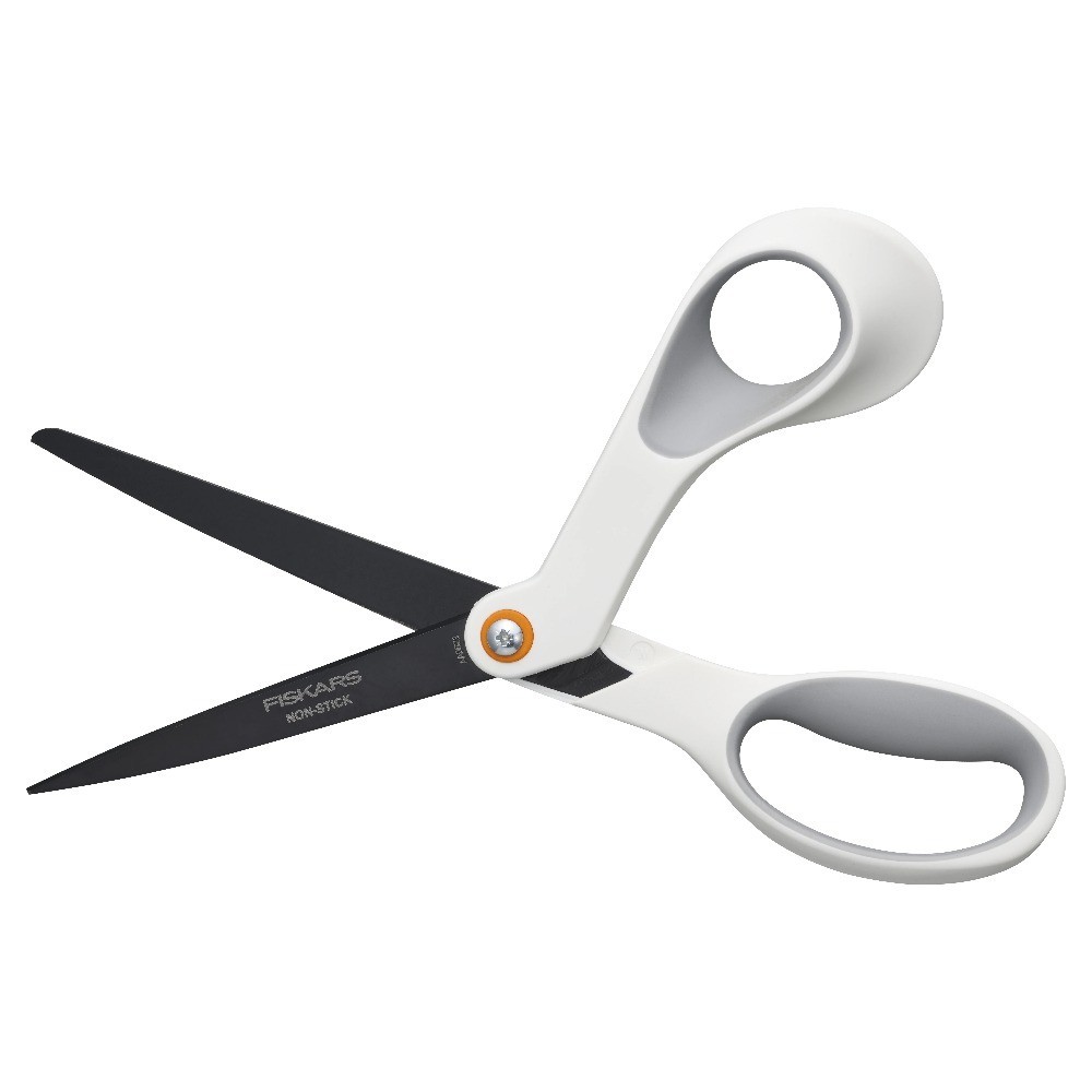 Non-Stick Titanium Kitchen Scissors with Soft Grip Orange Grey Multipurpose