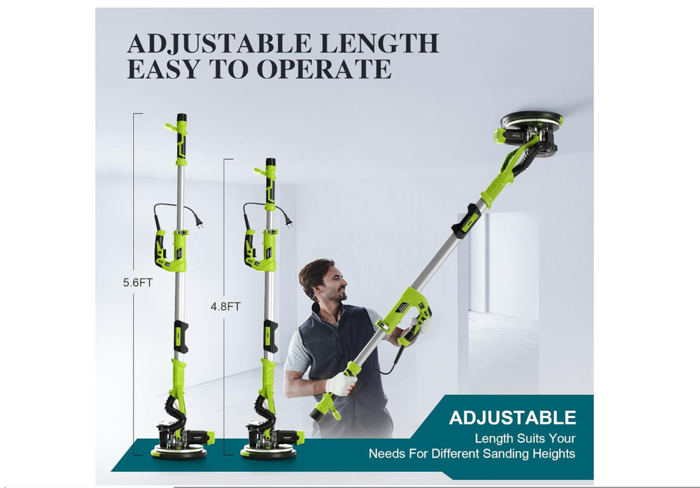 Drywall Sander, W Popcorn Ceiling Removal Tool, Automatic Drywall Sander