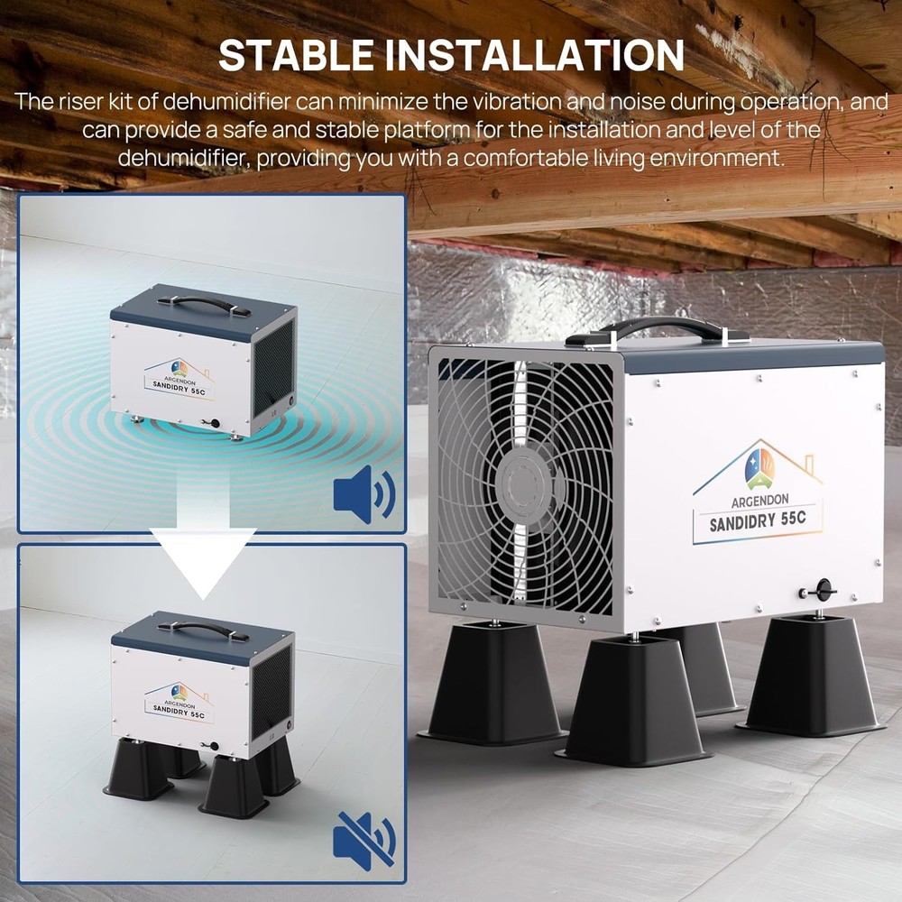 Argendon Crawl Space Dehumidifier Riser Kit 4-Pack, 6 Inch Heavy-Duty Universal