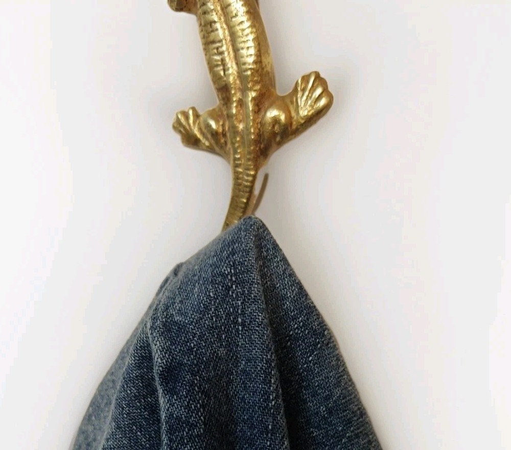 Lizard Shape Wall Hook Brass Victorian Style Kitchen Bathroom Hang Coat Hat Hook