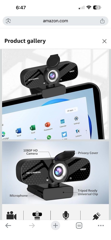 AutoFocus HD Video WebCam , Stereo Microphone., Webcam for PC