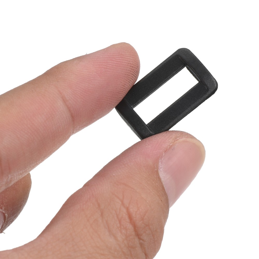 5/8 Inch Rectangle Buckle, 50 Pack Plastic Webbing Strap Fastener, Black