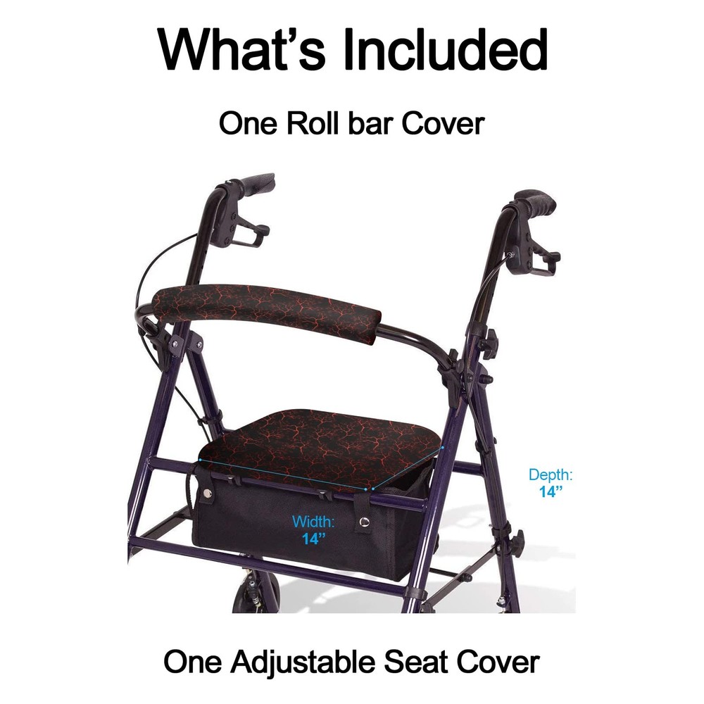 Rollator Walker Seat & Backrest Rollbar Covers Set - Adjustable Starry Star