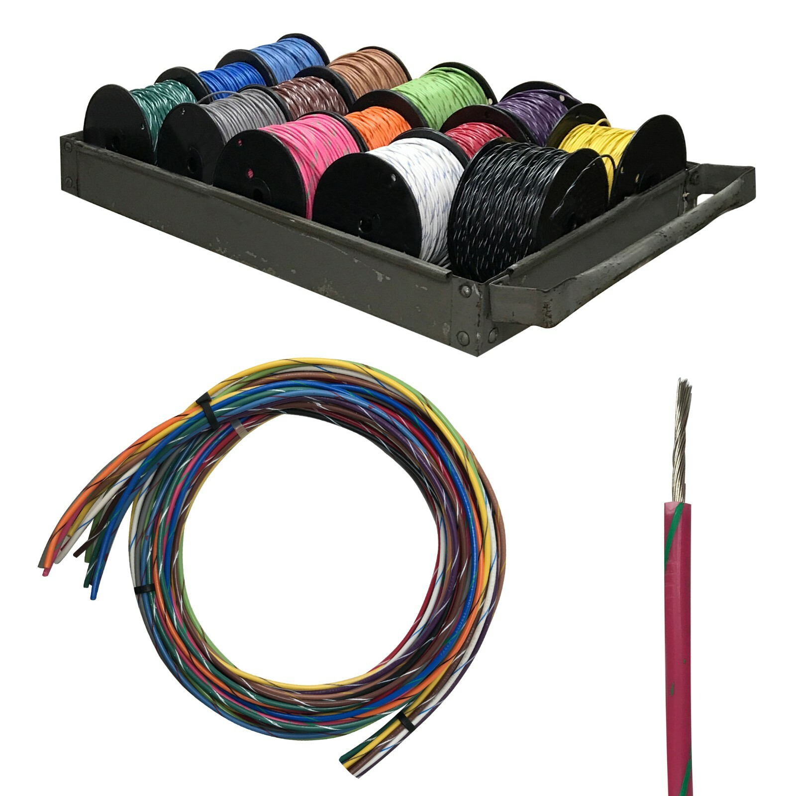 Striped Primary Wire 16 AWG Gauge 100 FT Car Boat Marine Tinned Copper 14 Colors