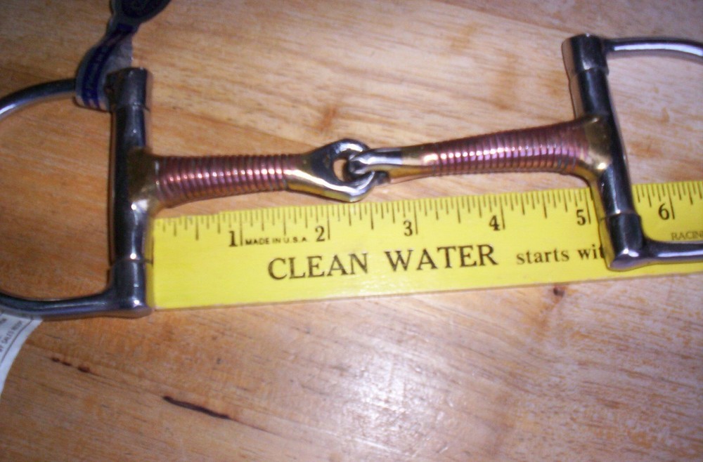 New KMSS Copper Wire Wrapped Dee Snaffle Bit 5" Mouth