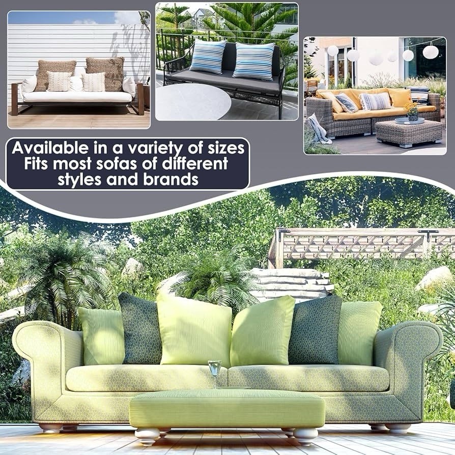 60in Outdoor Couch Cover Waterproof Patio Furniture Covers, 3-Seater Patio Sofa