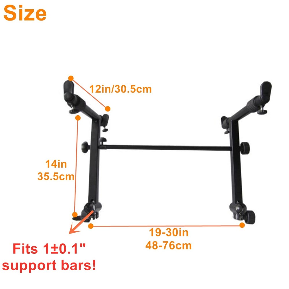 Keyboard Stand 2nd Tier Add-On 10.1 Inch Adjustable Width Extension Rack
