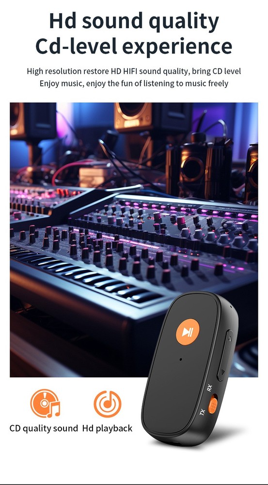 2in1 Bluetooth-Compatible Reception Transmitter 3.5mm AUX Wireless Audio Adapter