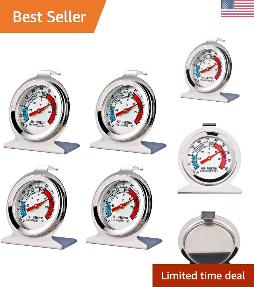 4 Pack Refrigerator Freezer Thermometer Large Dial Analog Thermometer