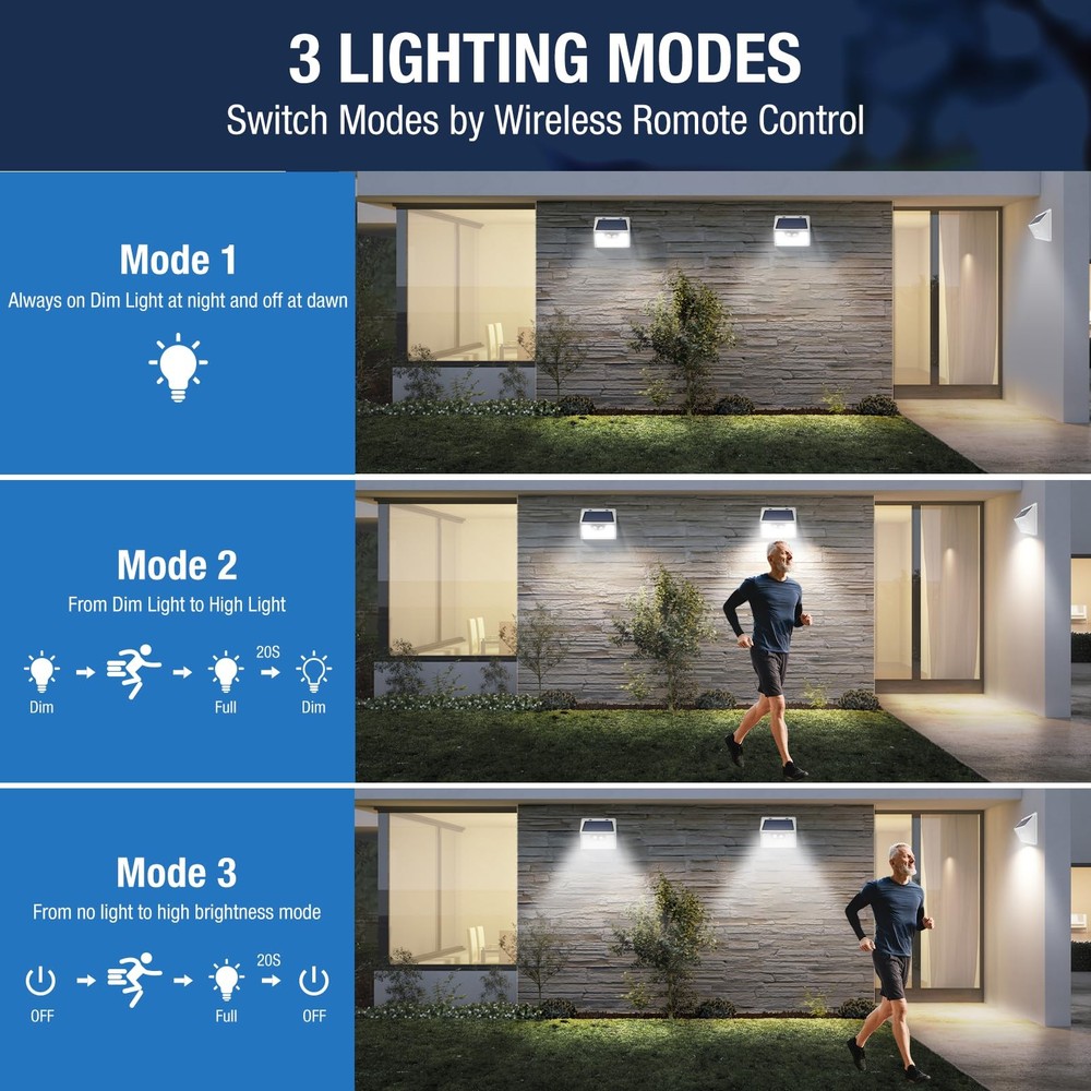 Solar Lights Outdoor Waterproof, 6Pack 140LED Bright Motion Sensor Security L...