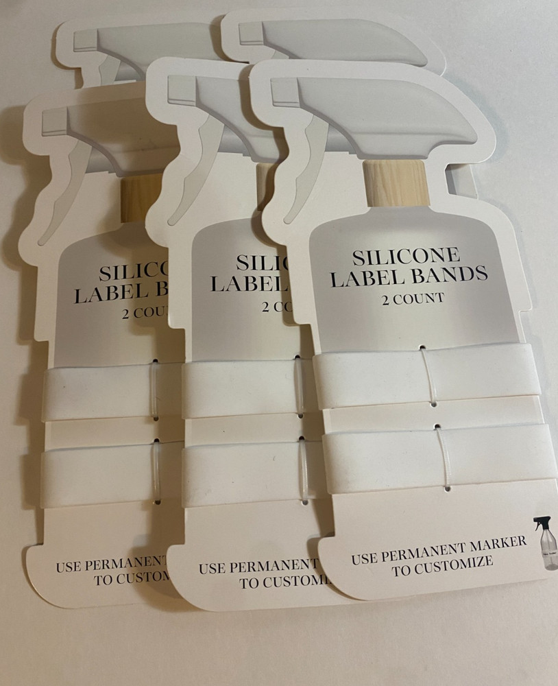 5 sets of 2 Count Silicone Label Bands - White